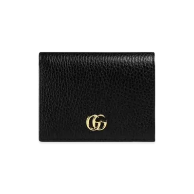 GUCCI GG Marmont Leather Card Case Wallet "Black"