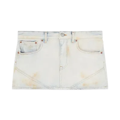 MM6 Maison Margiela Women's Denim Mini Skirt "Light Blue"
