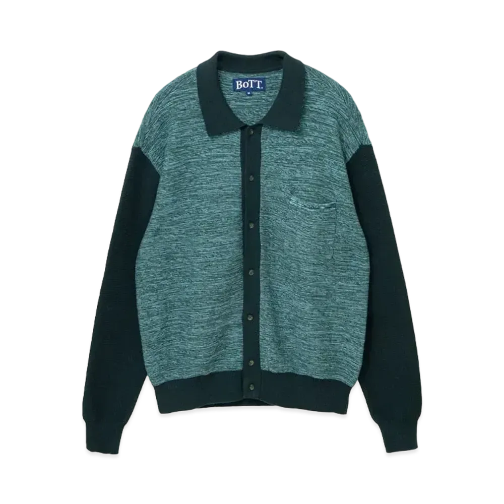 BoTT Marled Knit Polo "Dark Green"