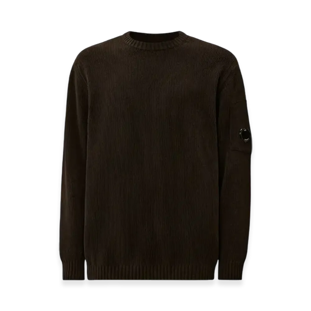 C.P. Company Cotton Chenille Crewneck Sweater "Black"