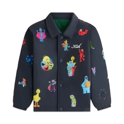 Kith x Sesame Street Kids Reversible Coaches Jacket "Black"
