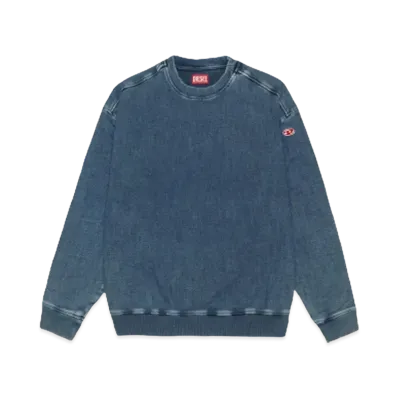 DIESEL D-Krib Track Denim Sweatshirt "MEDIUM BLUE"