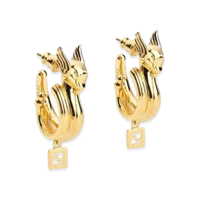 Pokemon x Fragment x FENDI Dragonair Metal Earrings "Gold"