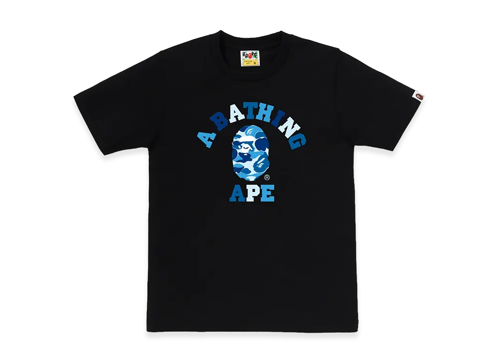 A BATHING APE Women's ABC Camo College Tee "Black/Blue"