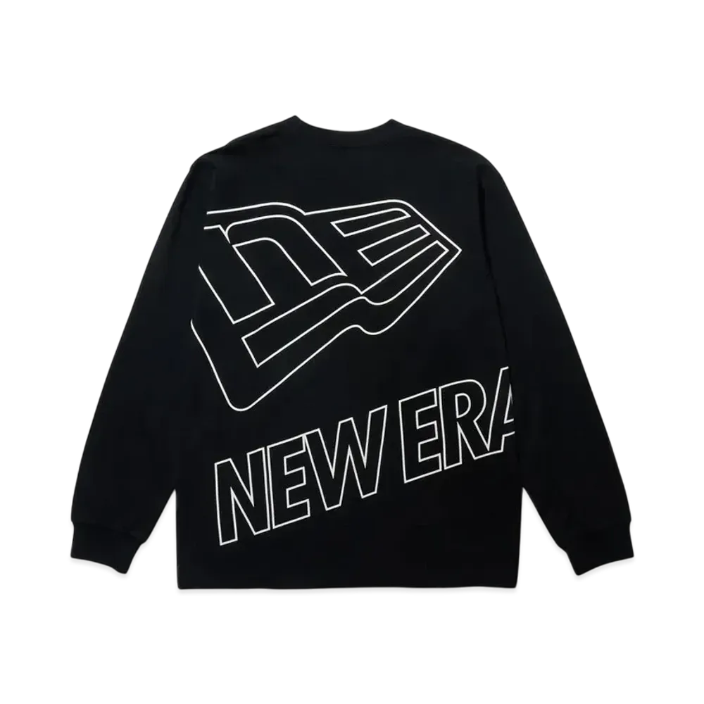 NEW ERA Performance Apparel Long Sleeve Performance T-shirt Outline Big Logo Regular Fit "Black"