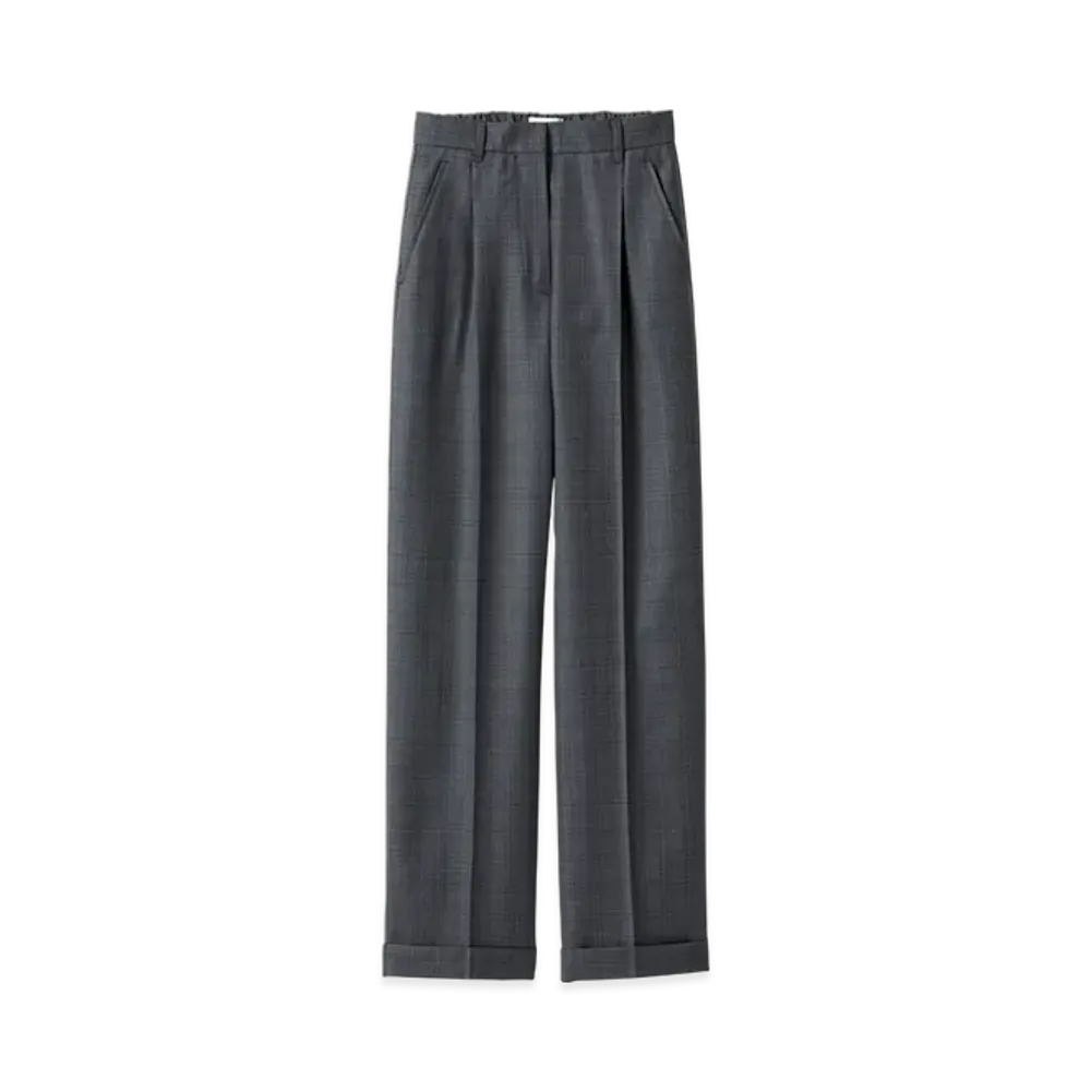 MIU MIU Prince of Wales Check Wool Pants "Slate Grey"