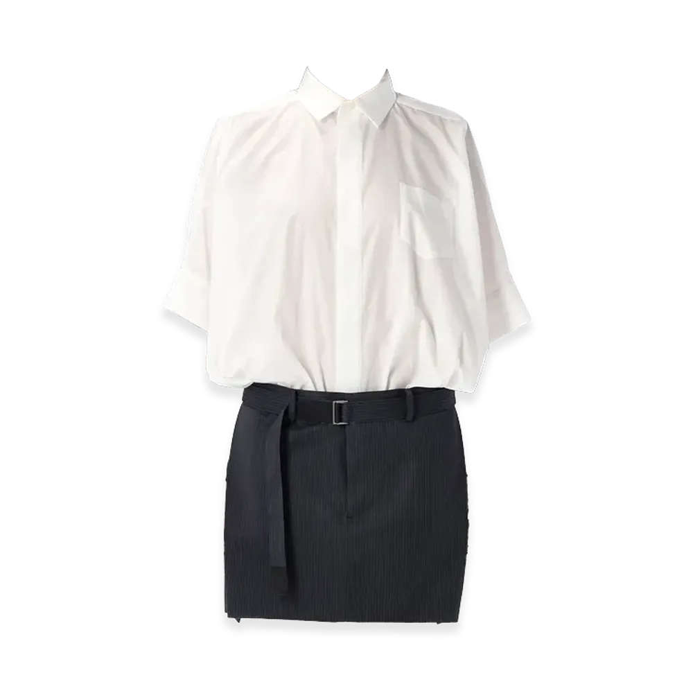 sacai Women's Dresses "White/Black"