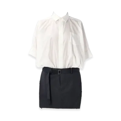 sacai Women's Dresses "White/Black"