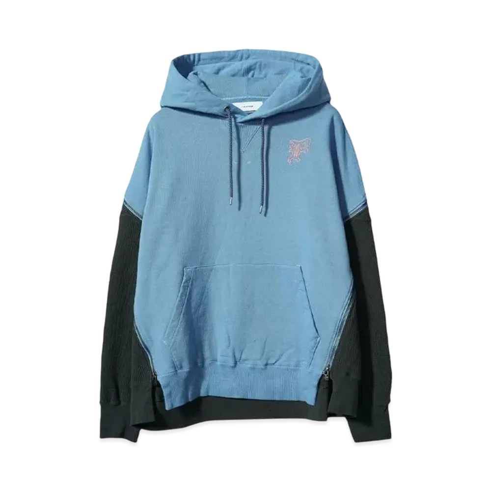FACETASM WAFFLE KNIT ZIP HOODIE"BLUE"