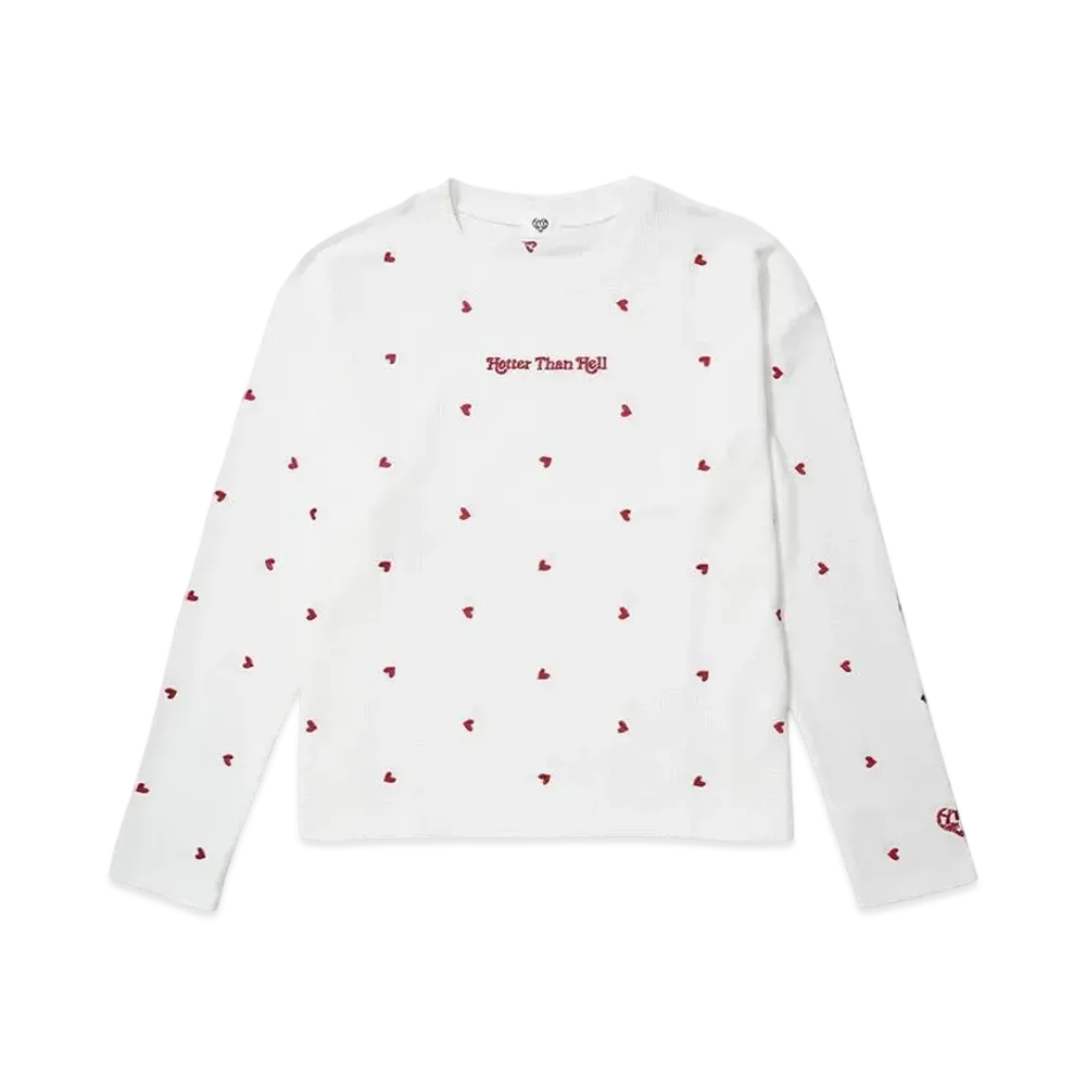 HTH Random Heart Waffle Long Tee "WHITE"