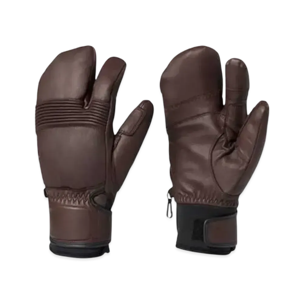 Goldwin Leather Three Finger Form Fitting Gloves (Ski / Men's) "Brown"