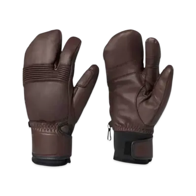 Goldwin Leather Three Finger Form Fitting Gloves (Ski / Men's) "Brown"