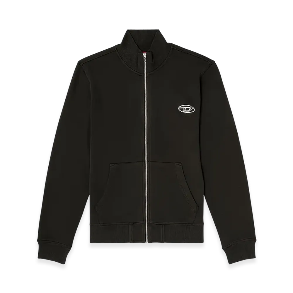 Diesel S-Ginn-Zip-Iod Zip Up Sweatshirt "Black"
