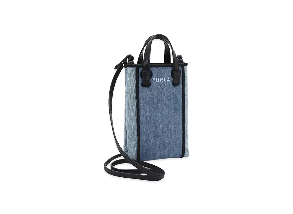 FURLA Women's Miastella Mini Vertical Crossbody Shoulder Bag "Toni Blue Denim"