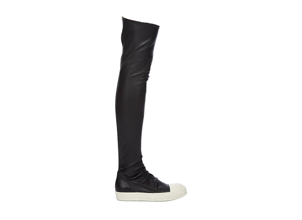 Rick Owens Women's High Stocking Sneaks "Black/Milk"