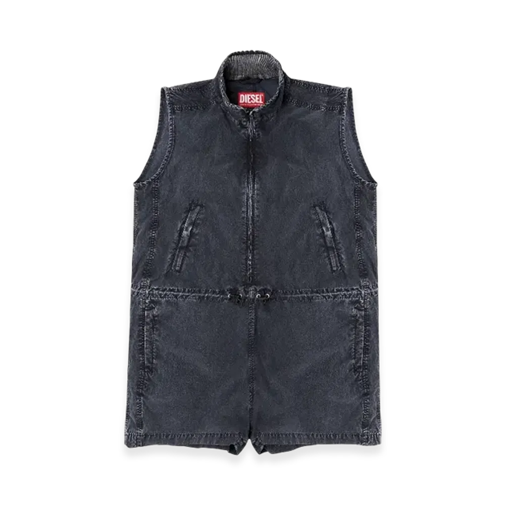 Diesel J-Annet Playsuit In Treated Nylon "Dark Blue"