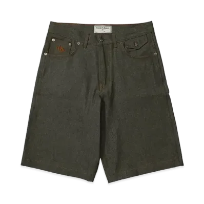 Walk In Paris The gardener's green denim baggy shorts "GREEN"