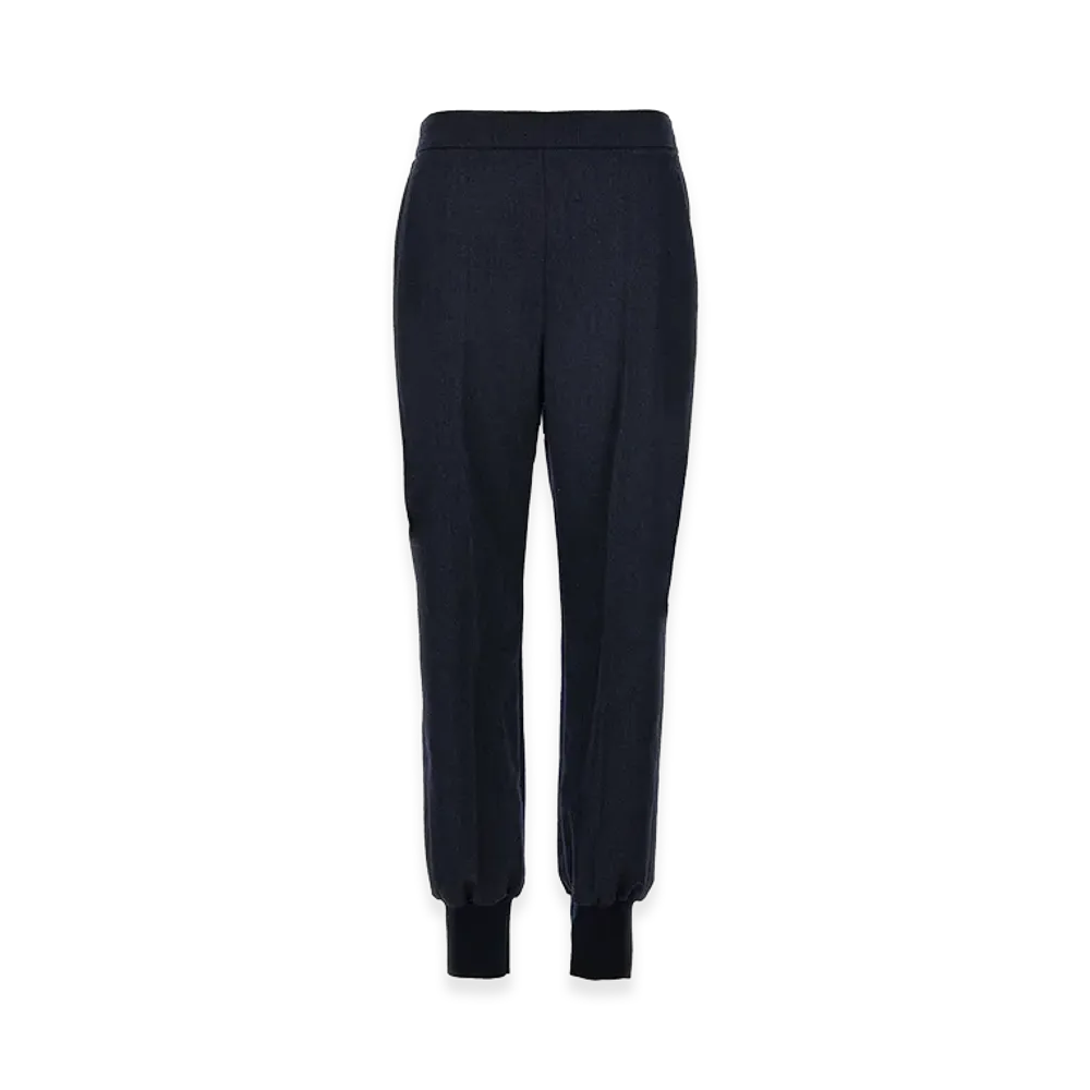 STELLA McCARTNEY Women's Wool Flannel Jogger "Dark Blue"