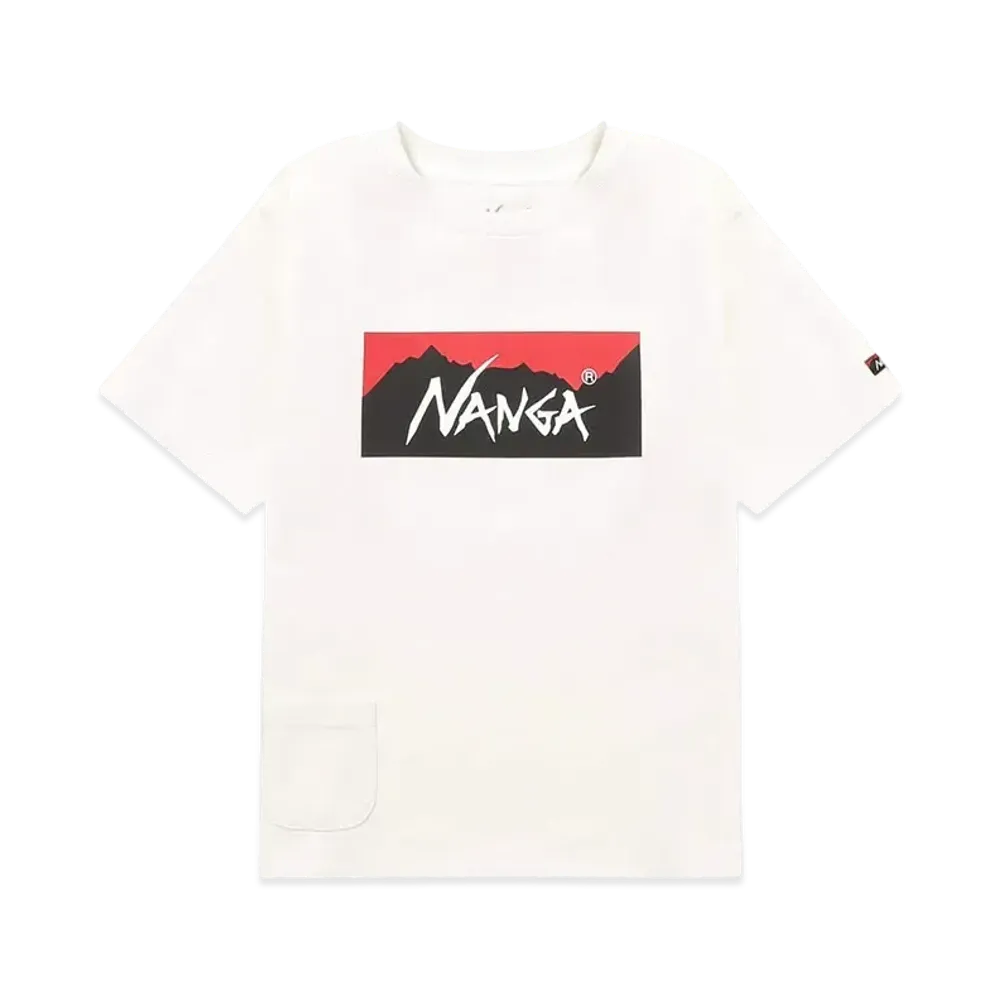 NANGA Eco Hybrid Box Logo Kids Tee "White"