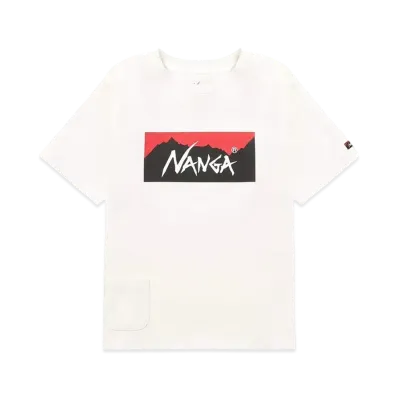 NANGA Eco Hybrid Box Logo Kids Tee "White"