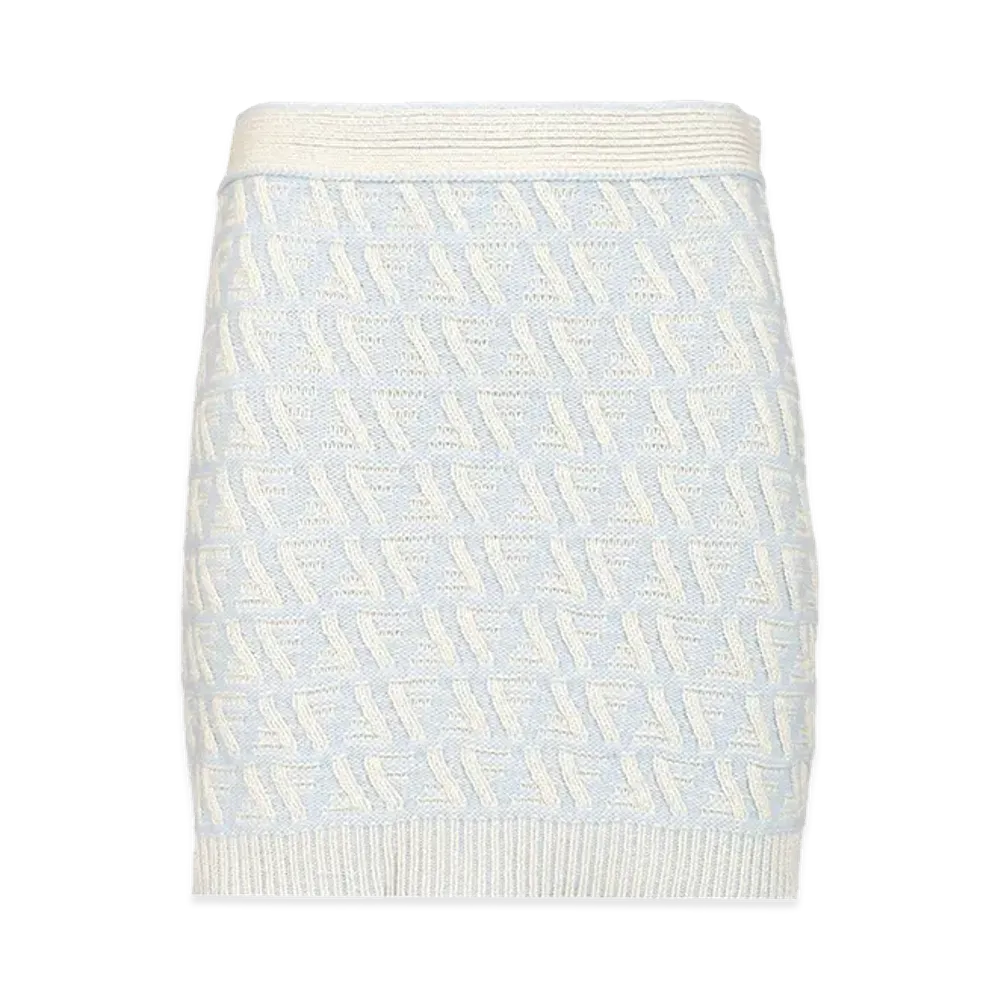 FENDI Women's Wool And Cashmere Mini Skirt "Light Blue"