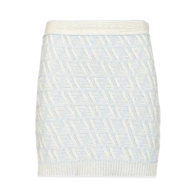 FENDI Women's Wool And Cashmere Mini Skirt "Light Blue"
