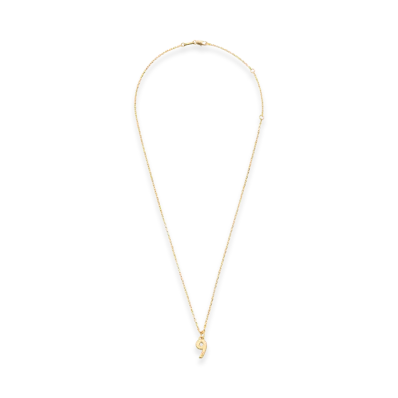 AMI PARIS Brass Hammered 9 Pendant Necklace "Gold"