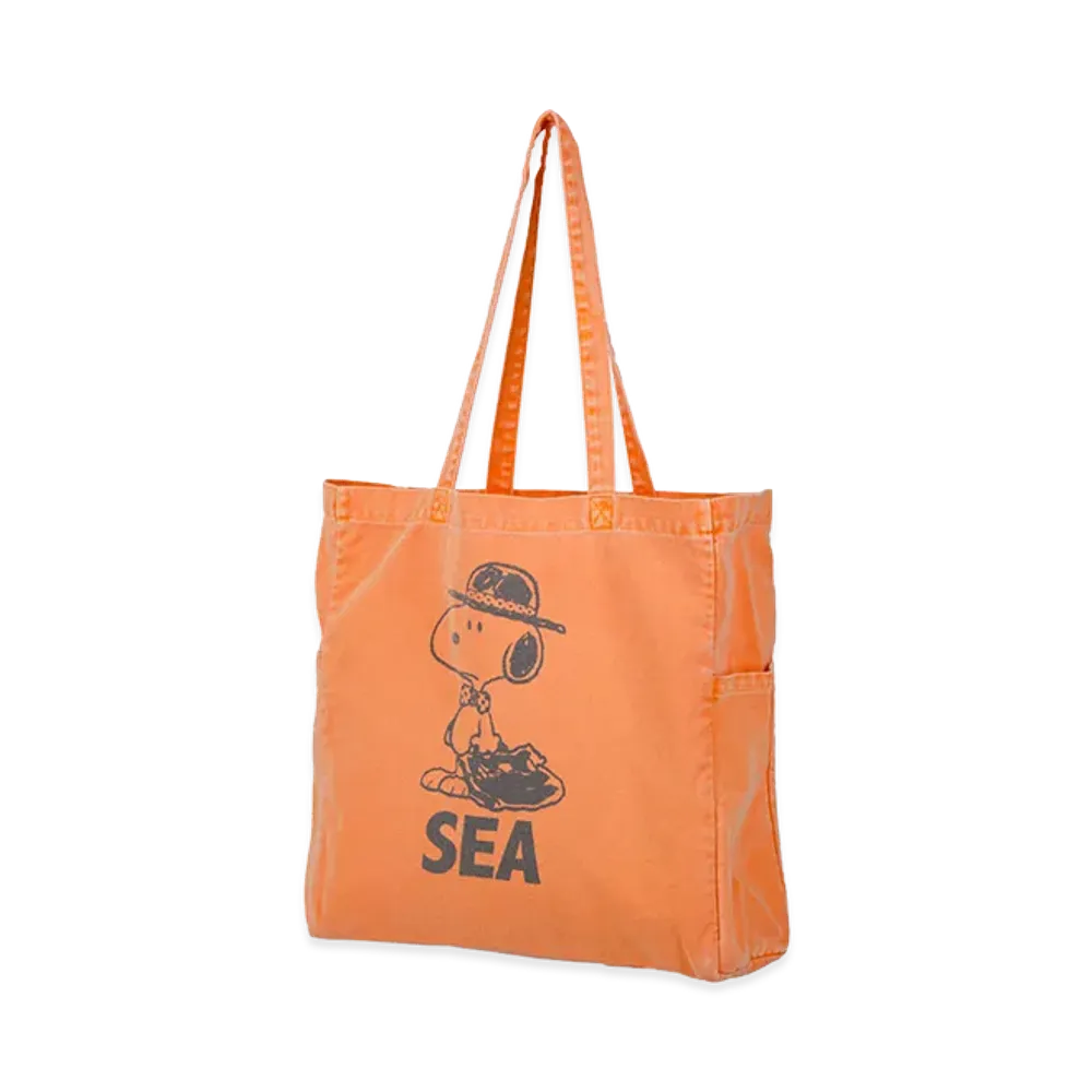 WIND AND SEA x SMOOTHY Snoopy Pigment Tote Bag "Orange"
