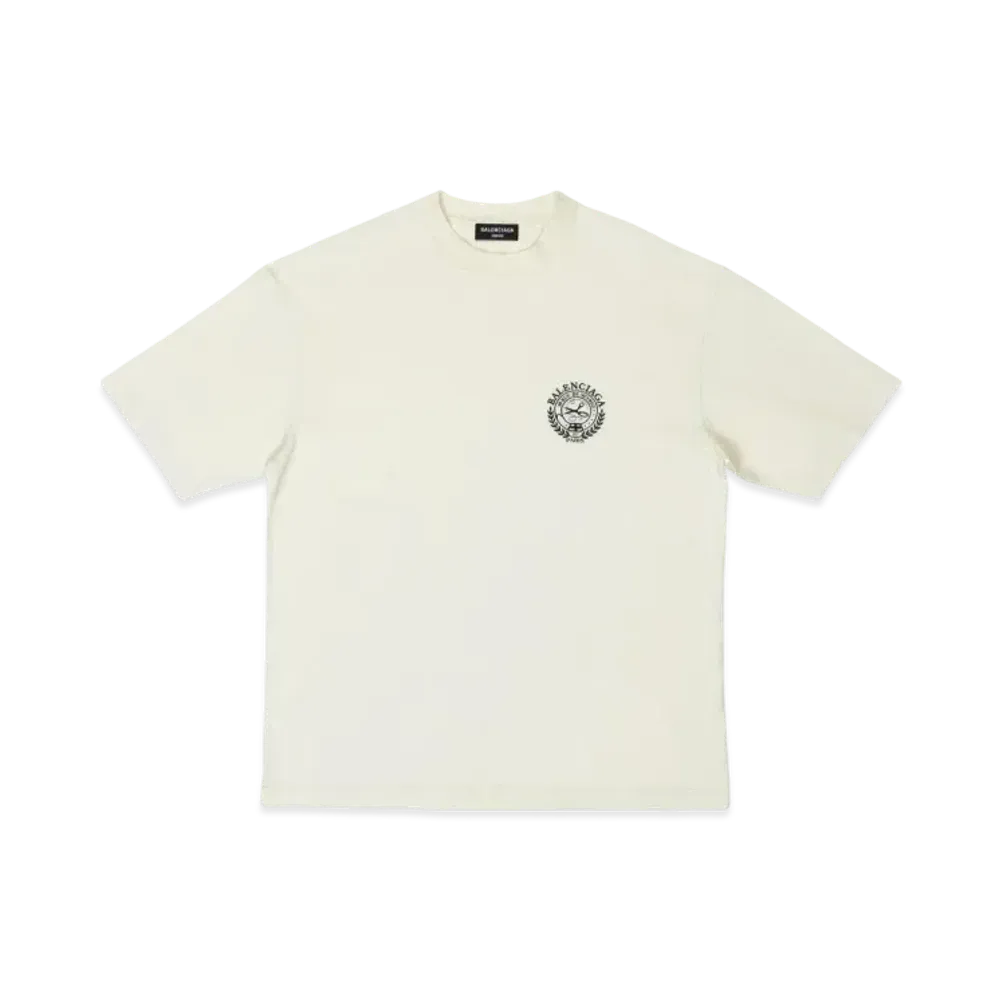 BALENCIAGA Scissors Crest Medium Fit T-shirt "Beige/Black"