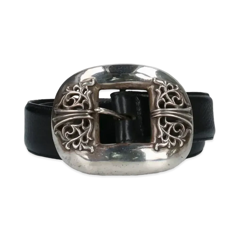 Chrome Hearts Classic Center 1.5 Leather Belt "Black/Silver"