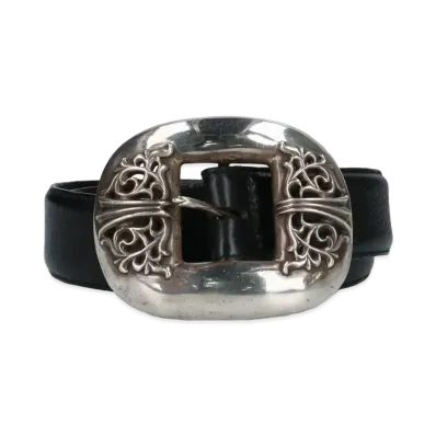 Chrome Hearts Classic Center 1.5 Leather Belt "Black/Silver"