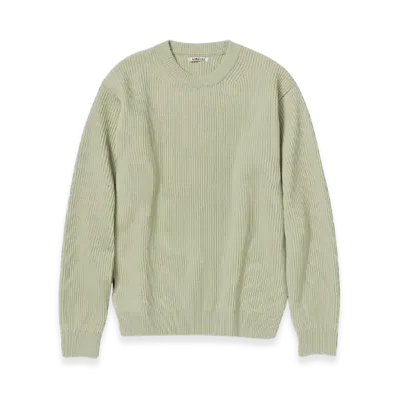 AURALEE French Merino Rib Knit P/O "Light Khaki"