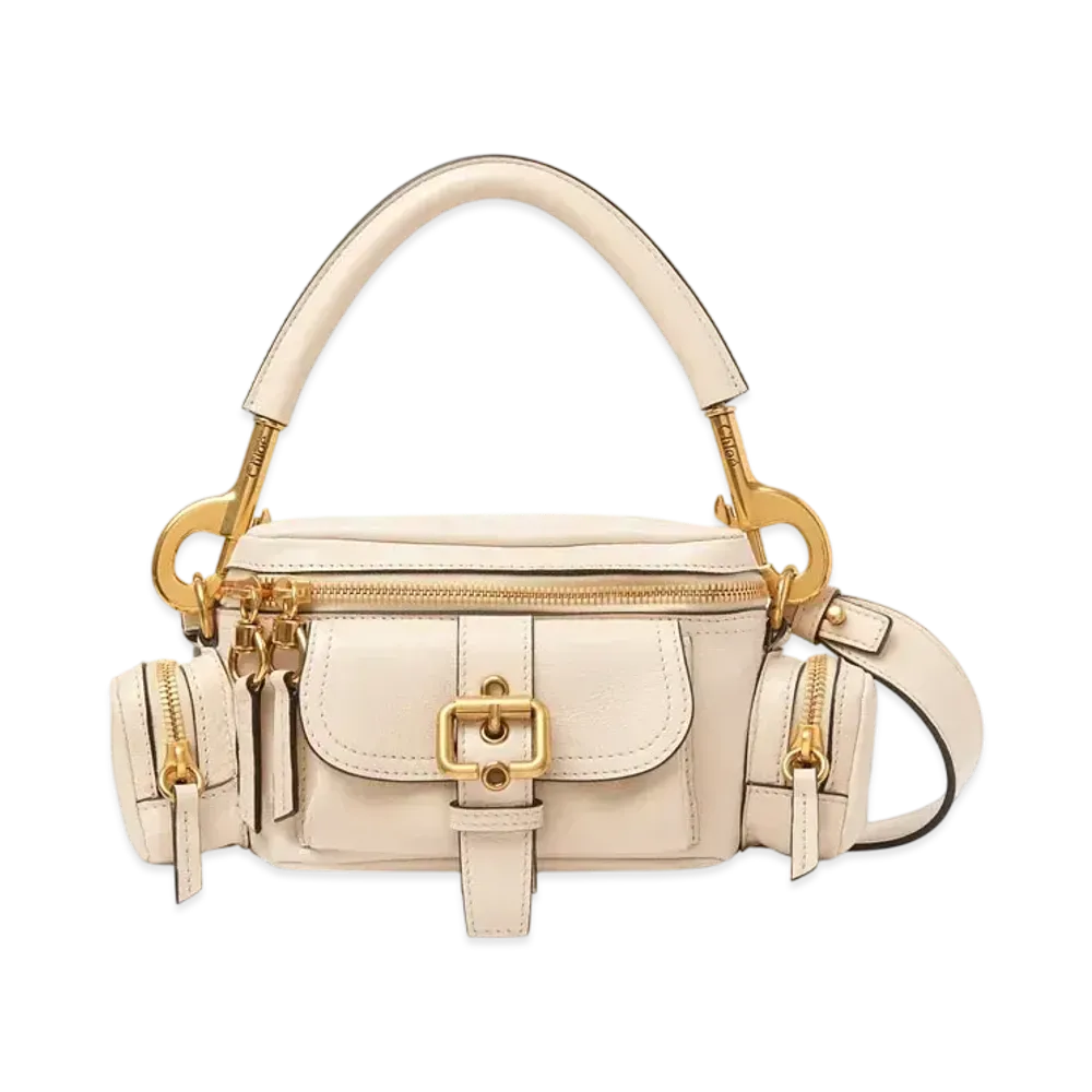 Chloe Small Camera Bag In Shiny Leather "Sweet Beige"