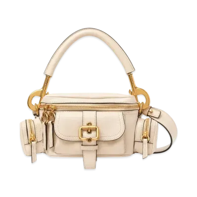 Chloe Small Camera Bag In Shiny Leather "Sweet Beige"