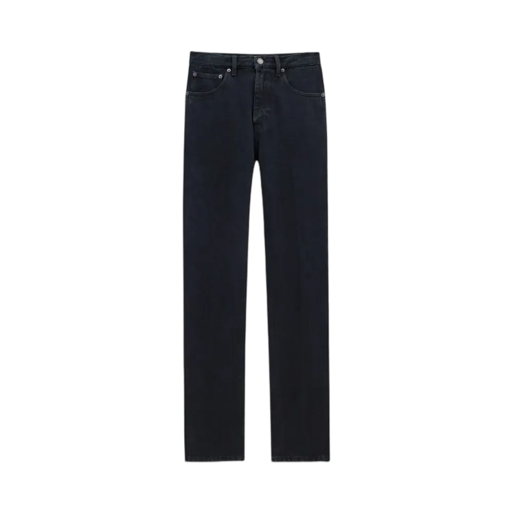 Saint Laurent Women's Straight Jeans "Plain Carbon Black"