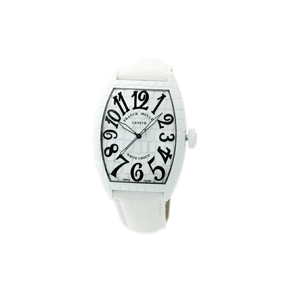 FRANCK MULLER Tonneau Curvex Croco "White"