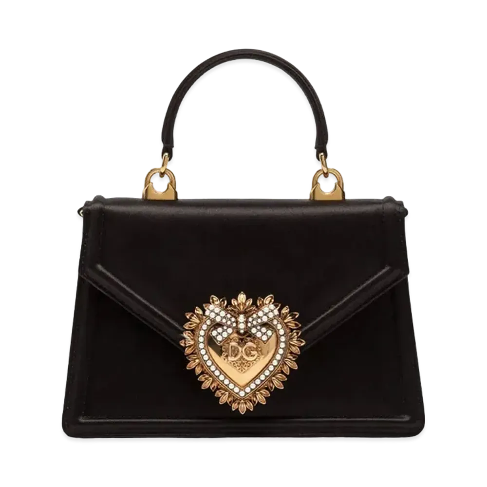 Dolce&Gabbana Devotion Bag Small Satin "Black"