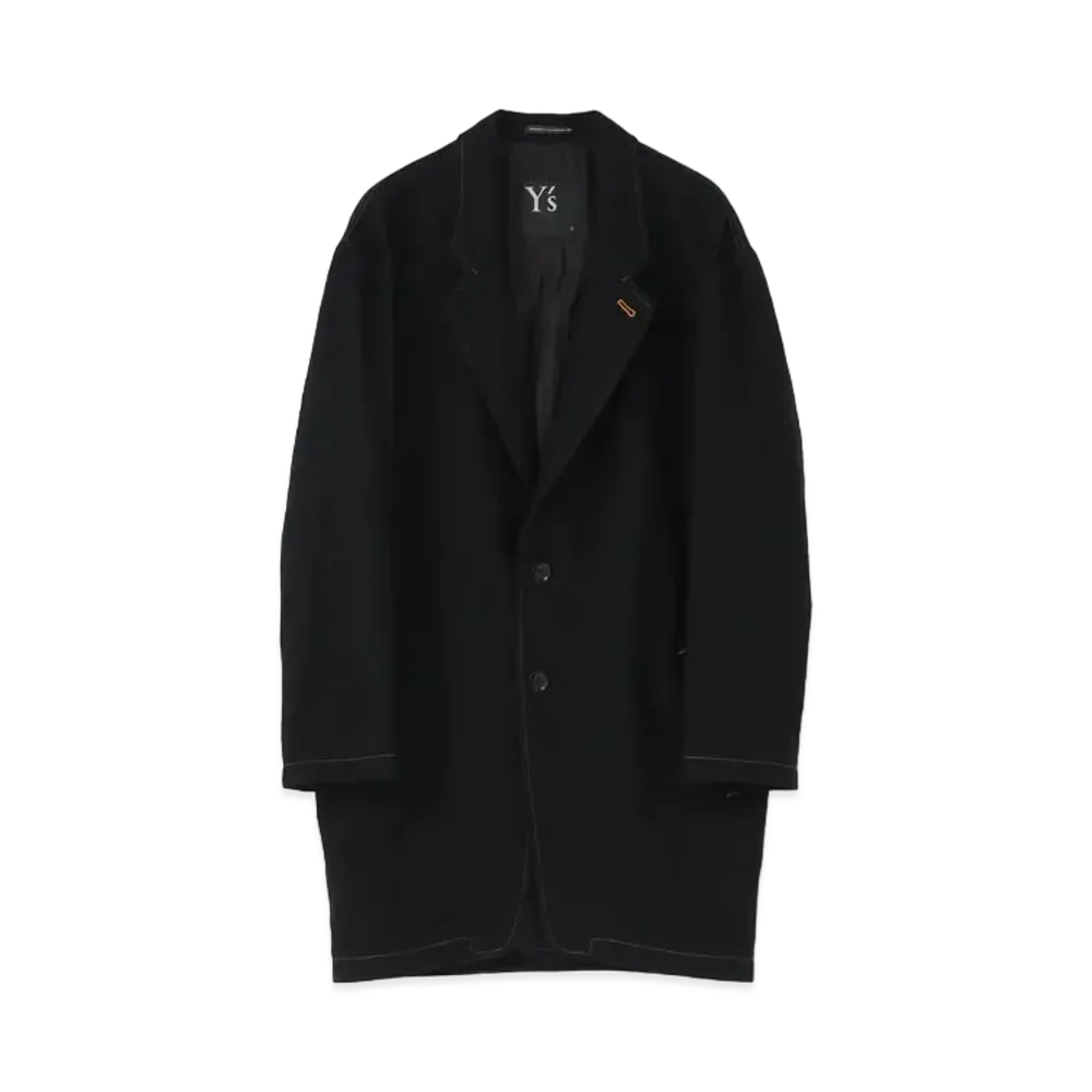 Yohji Yamamoto Y's WOOL TWILL FELTING FINISH I LINE TAILORED JACKET "Black"