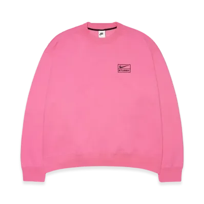 Stussy x Nike NRG Washed Fleece Crew (Asia Size) "Pink" DO5311-670