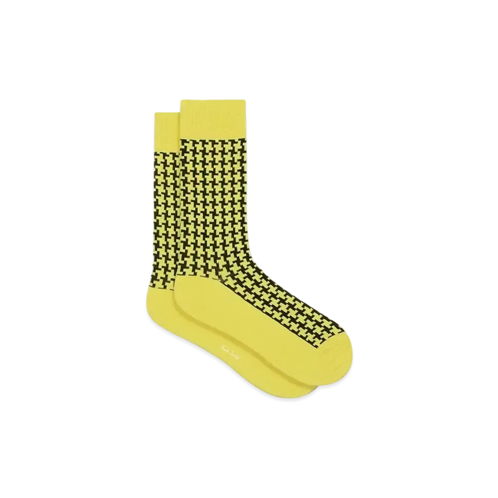 Paul Smith Houndstooth Socks "LightYellow"