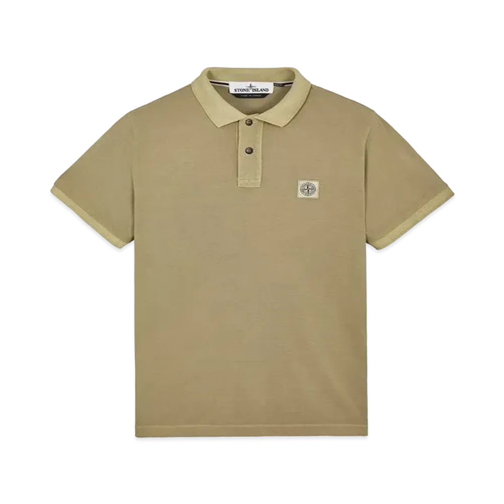 Stone Island 22S67 COTTON PIQUE PIGMENT DYED_SLIM FIT "Ibory"