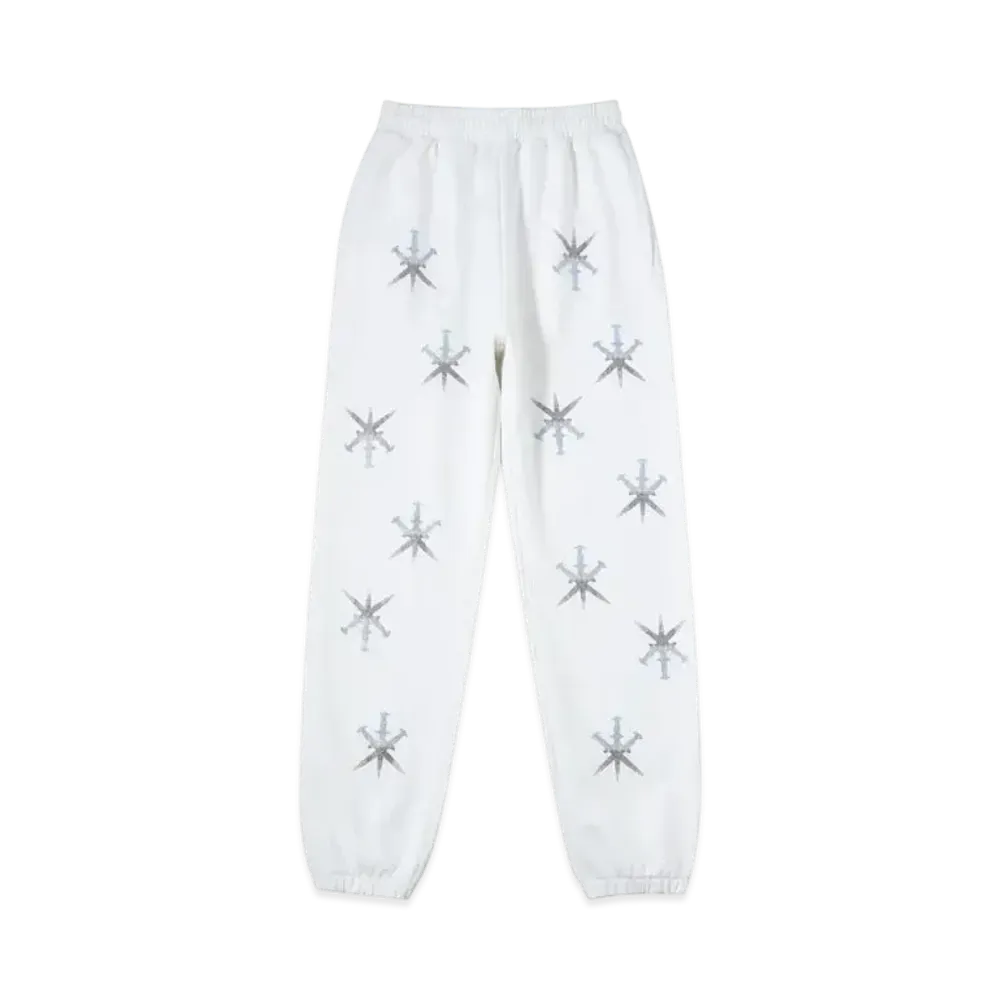 Unknown London Gradient Dagger Rhinestone Jogger "White"