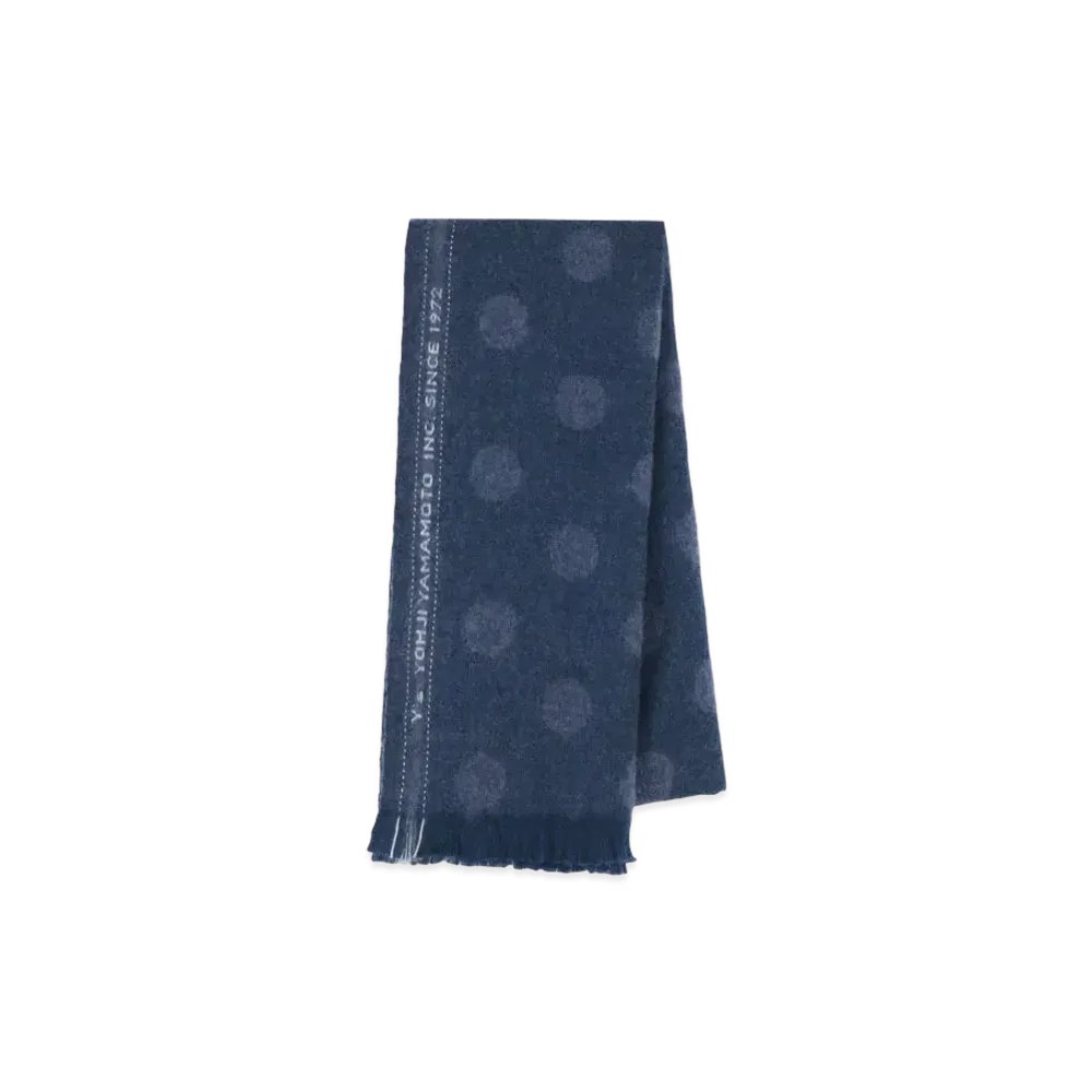 Yohji Yamamoto Y's WOOL JACQUARD DOT JACQUARD STOLE "Navy"