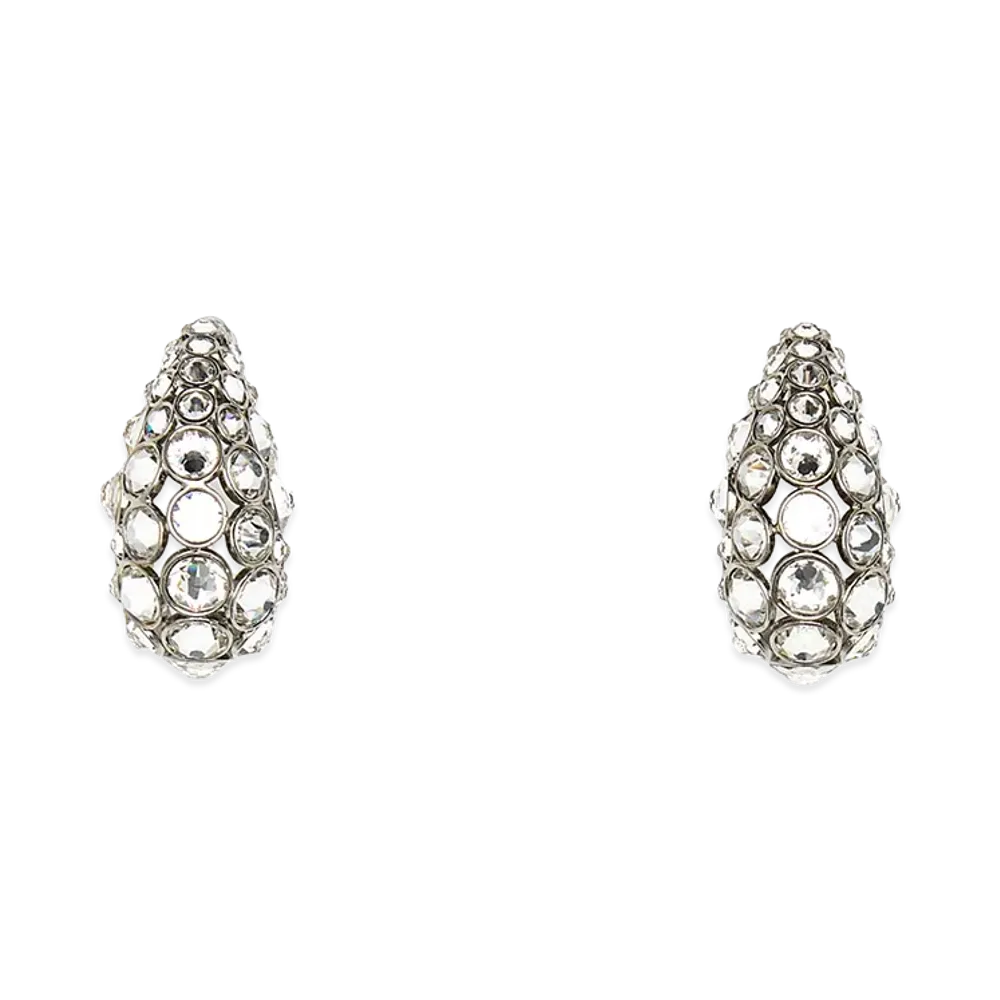 Valentino Women's Embellished Metal Earrings "Silver"