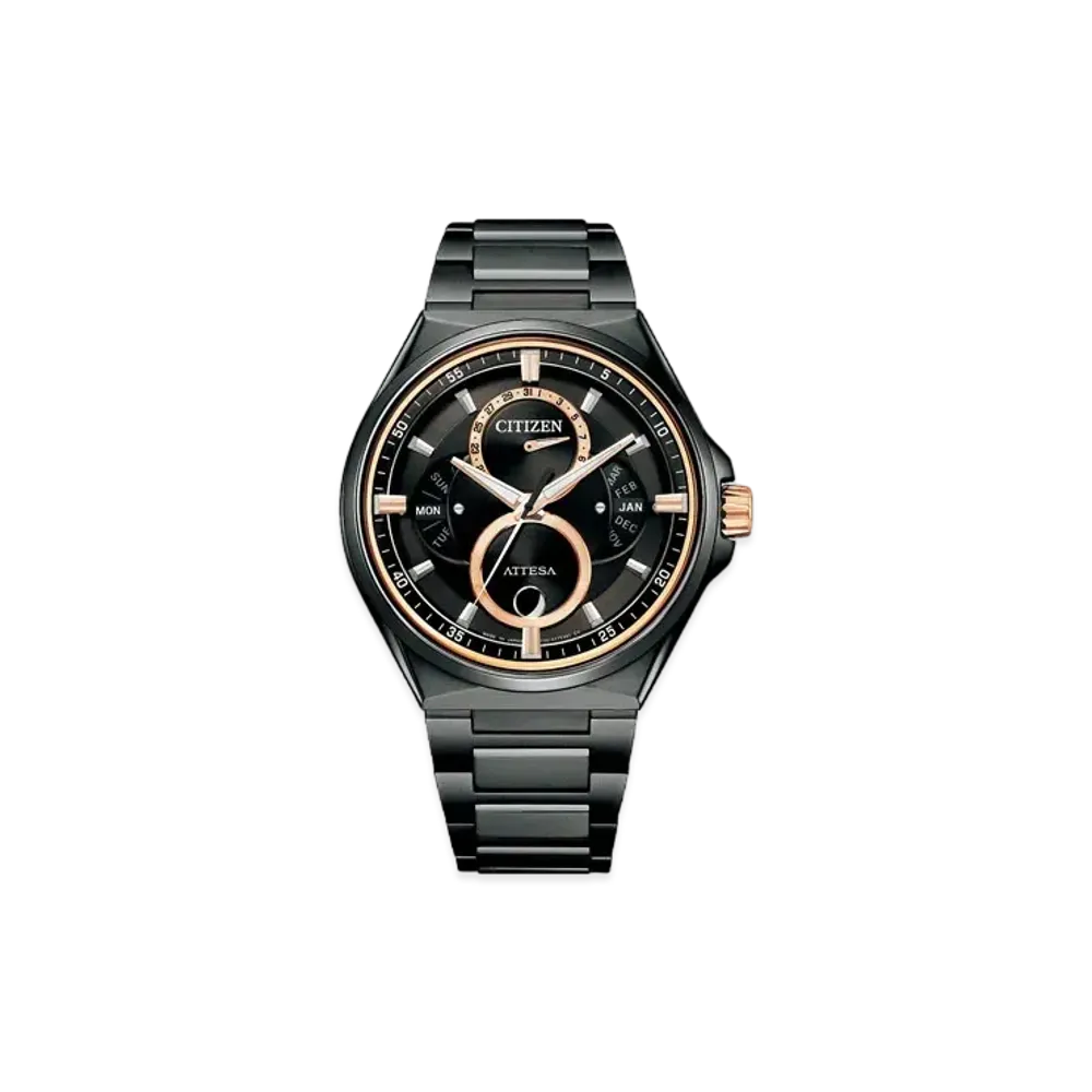 CITIZEN ATTESA ACT Line Black Titanium Series/Triple Calendar Moon Phase BU0065-64E