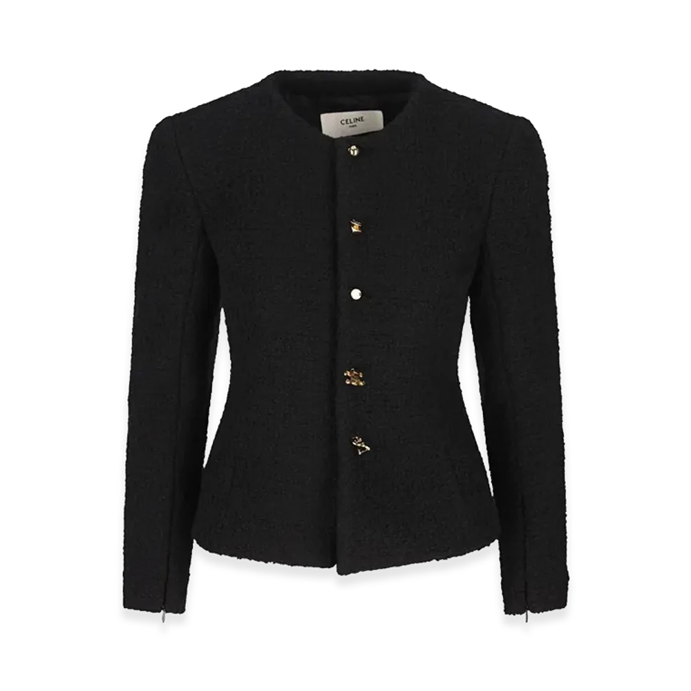 CELINE Women's Look 15 - Jacket Cashmere And Wool Natte "Black"