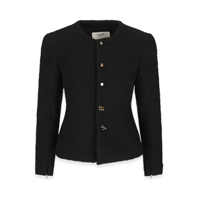 CELINE Women's Look 15 - Jacket Cashmere And Wool Natte "Black"