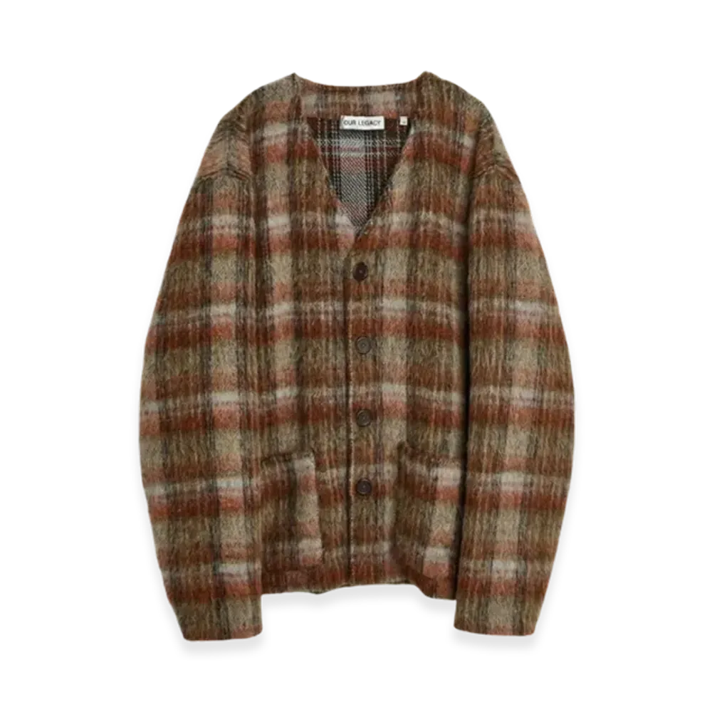 OUR LEGACY Cardigan Mohair "Ament Check"