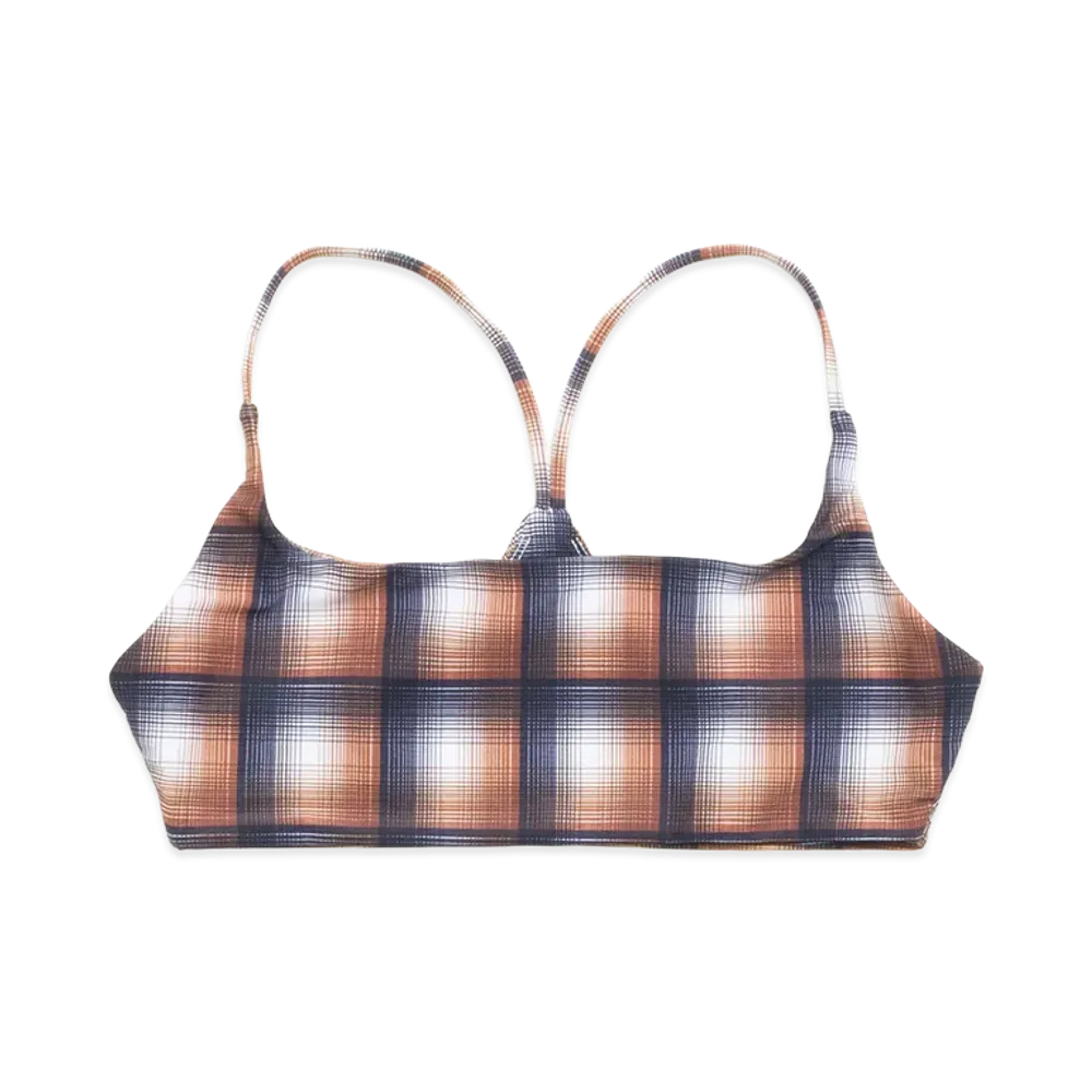 Stussy Women's Halter Bikini Top "Brown Plaid"