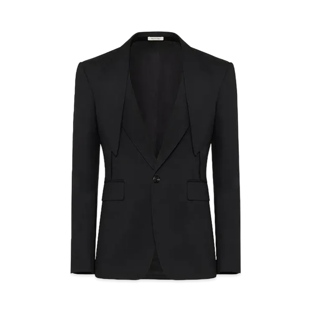 Alexander McQUEEN Reverse Lapel Single Breasted Jacket "Black"